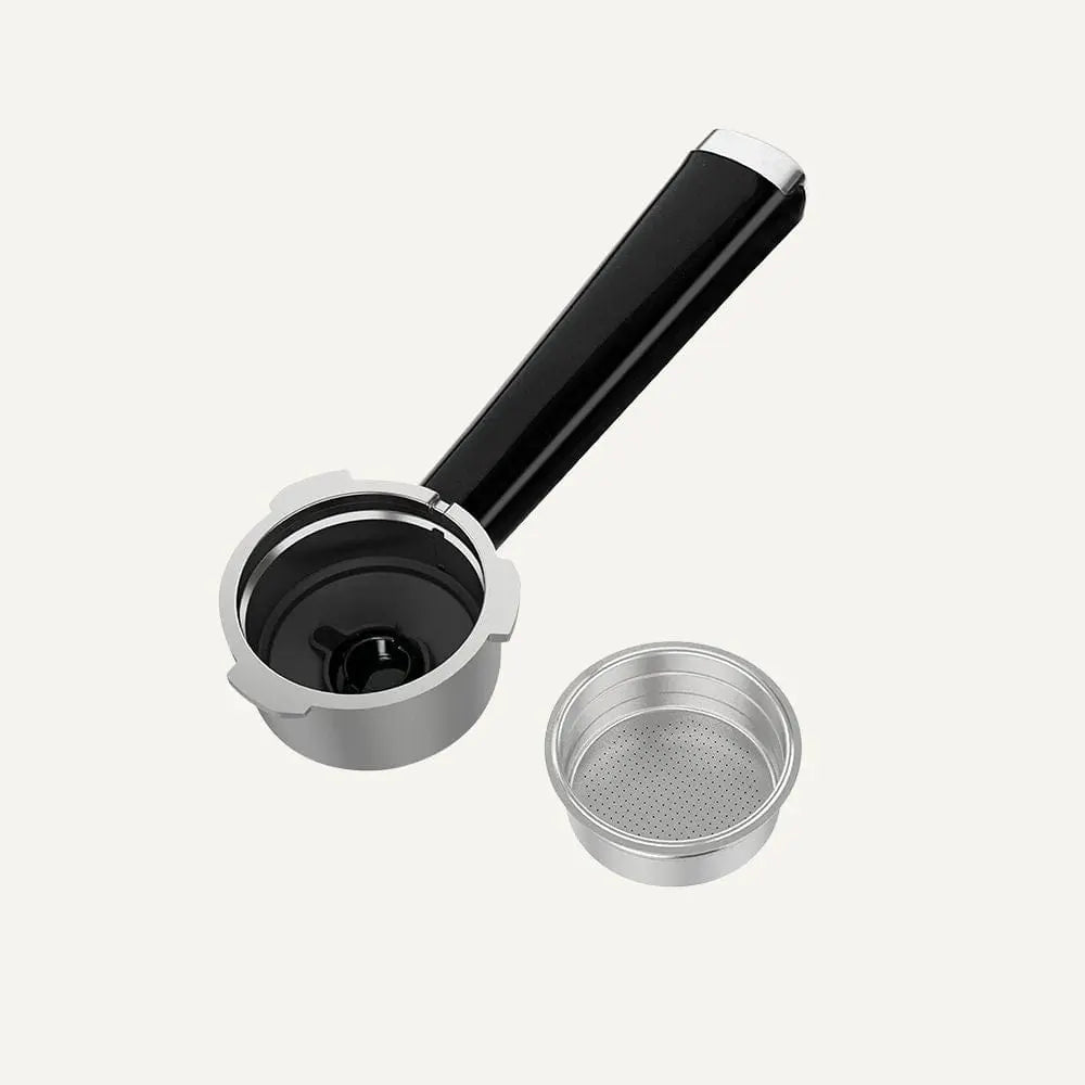 Single Cup Dual Wall Metal Filter and Portafilter Combo For Espresso Coffee Machine ECMG0, ECMA0