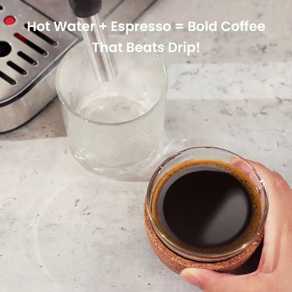 Compact Espresso Coffee Machine with Milk Steam Wand ECMA0