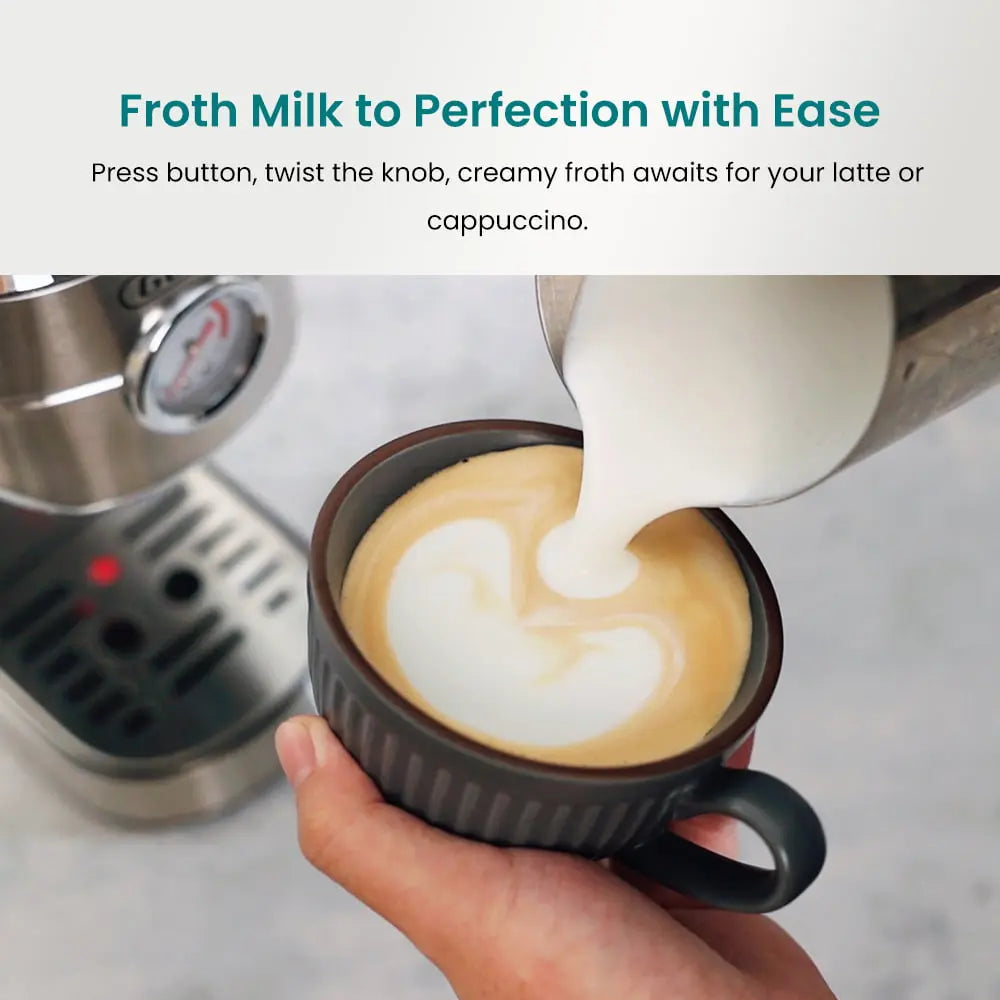 Compact Espresso Coffee Machine with Milk Frother ECMG0