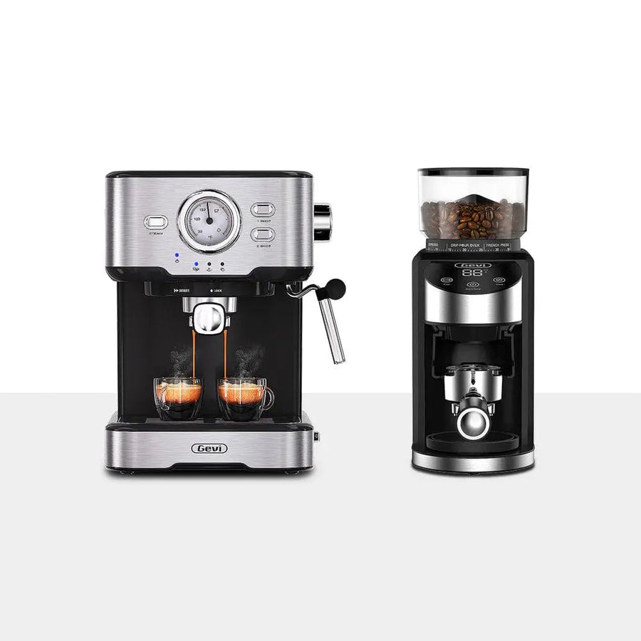 Espresso Barista Starter Set with Temperature Gauge & Grinder