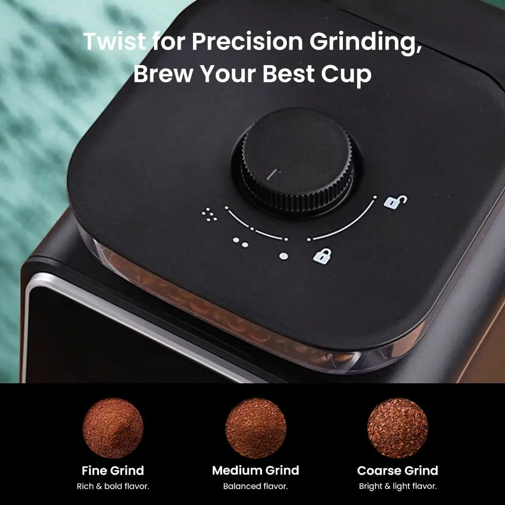 GEVI 10-Cup Drip Coffee Maker Machine with Grinder and LED Touchscreen DCMF0