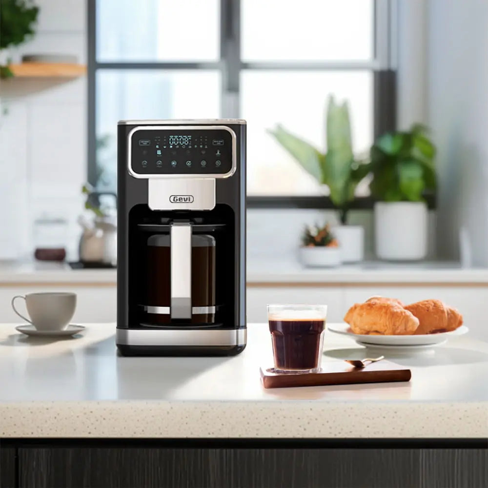 GEVI 12-Cup Programmable  Drip Coffee Maker Machine with LED Touchscreen DCMA0