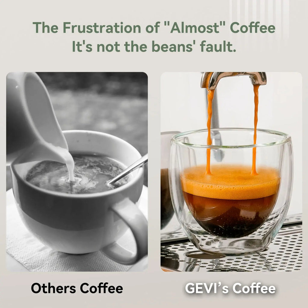 GEVI 20 Bar Semi Automatic Espresso Coffee Machine with OPV and Dual Display Touch Screen ECMN0
