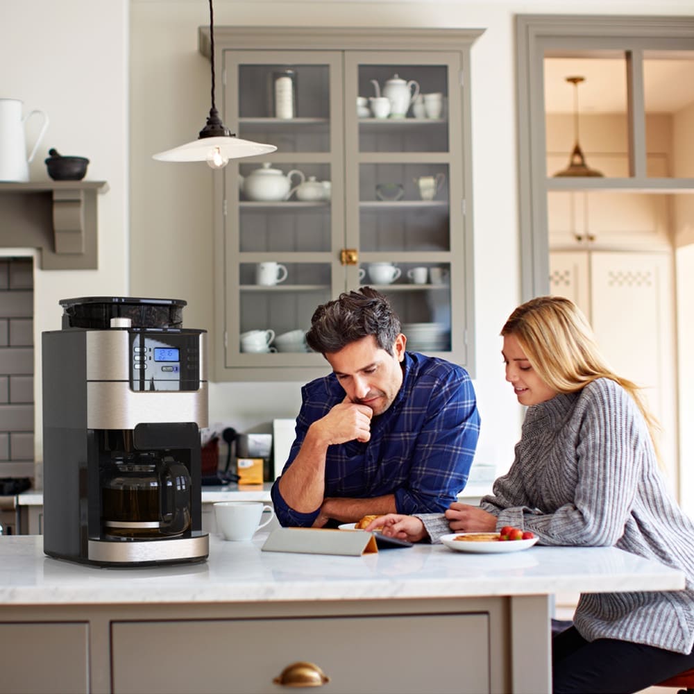 GEVI Programmable 10-Cup Grind & Brew Coffee Maker Machine with Built-in Grinder DCMB0