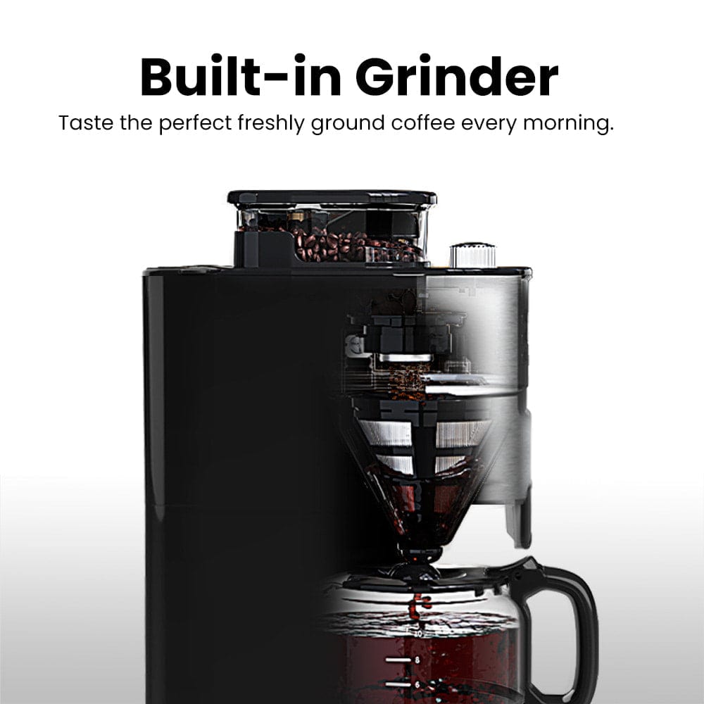 GEVI Programmable 10-Cup Grind & Brew Coffee Maker Machine with Built-in Grinder DCMB0