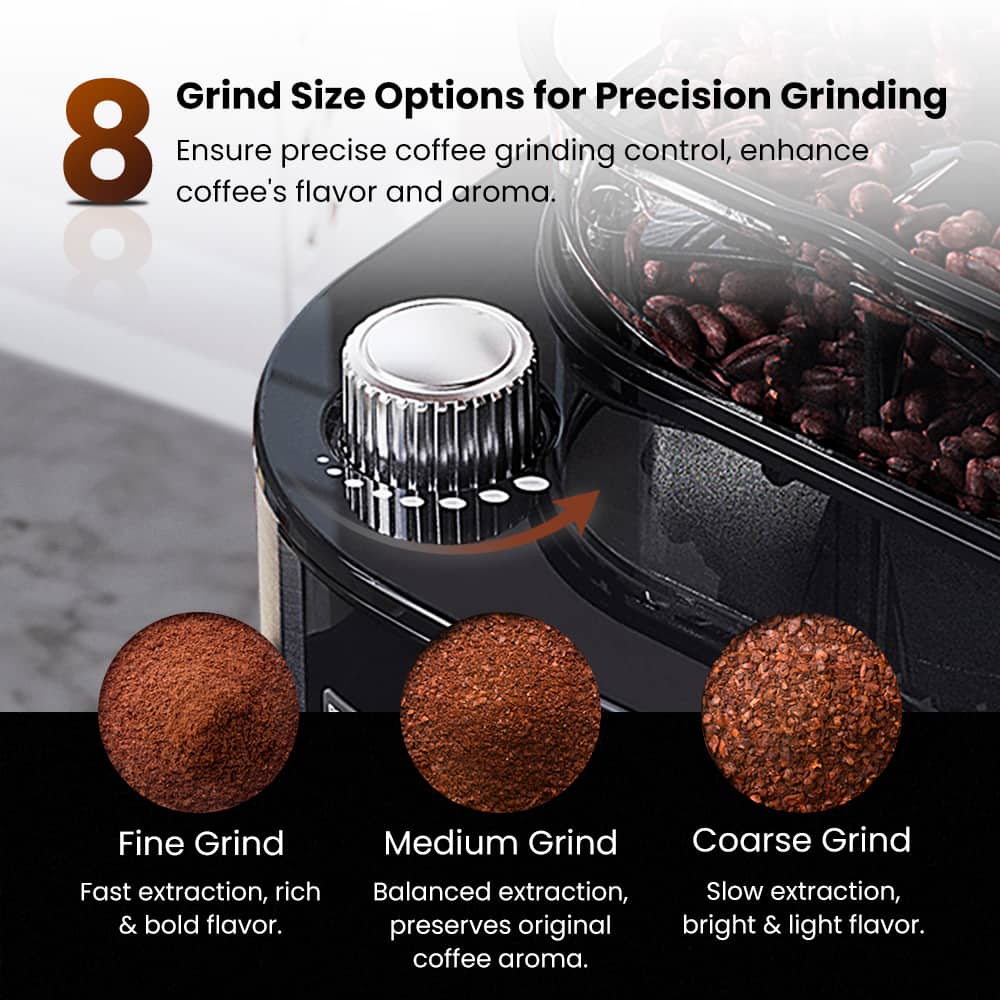 GEVI Programmable 10-Cup Grind & Brew Coffee Maker Machine with Built-in Grinder DCMB0