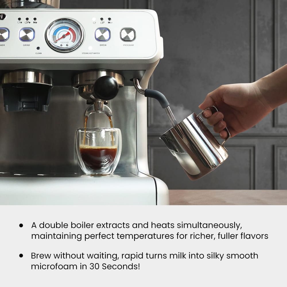 GEVI Dual Boiler Espresso Coffee Maker Machine ECMF0